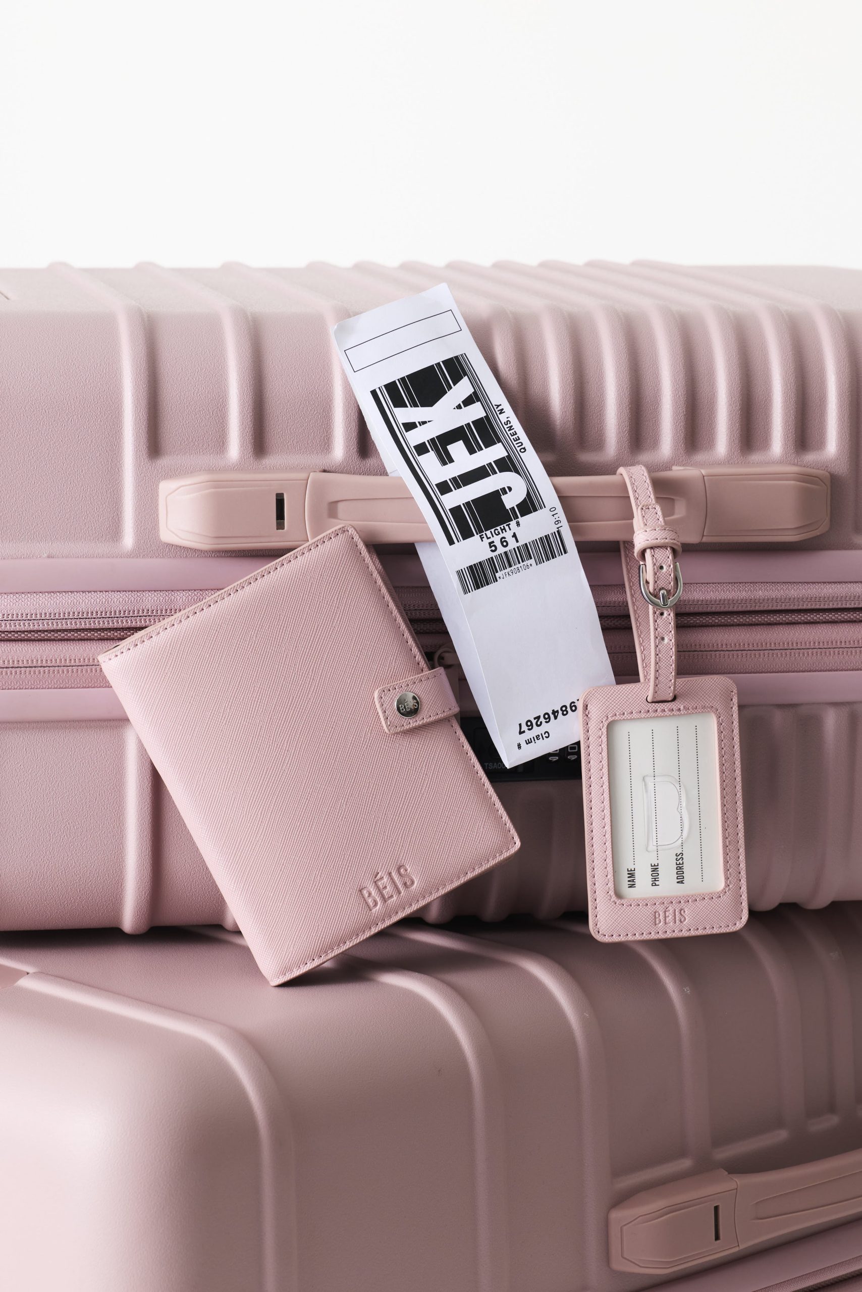 The Passport & Luggage Tag Set in Atlas Pink - Image 2