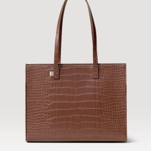 The Work Tote in Maple Croc