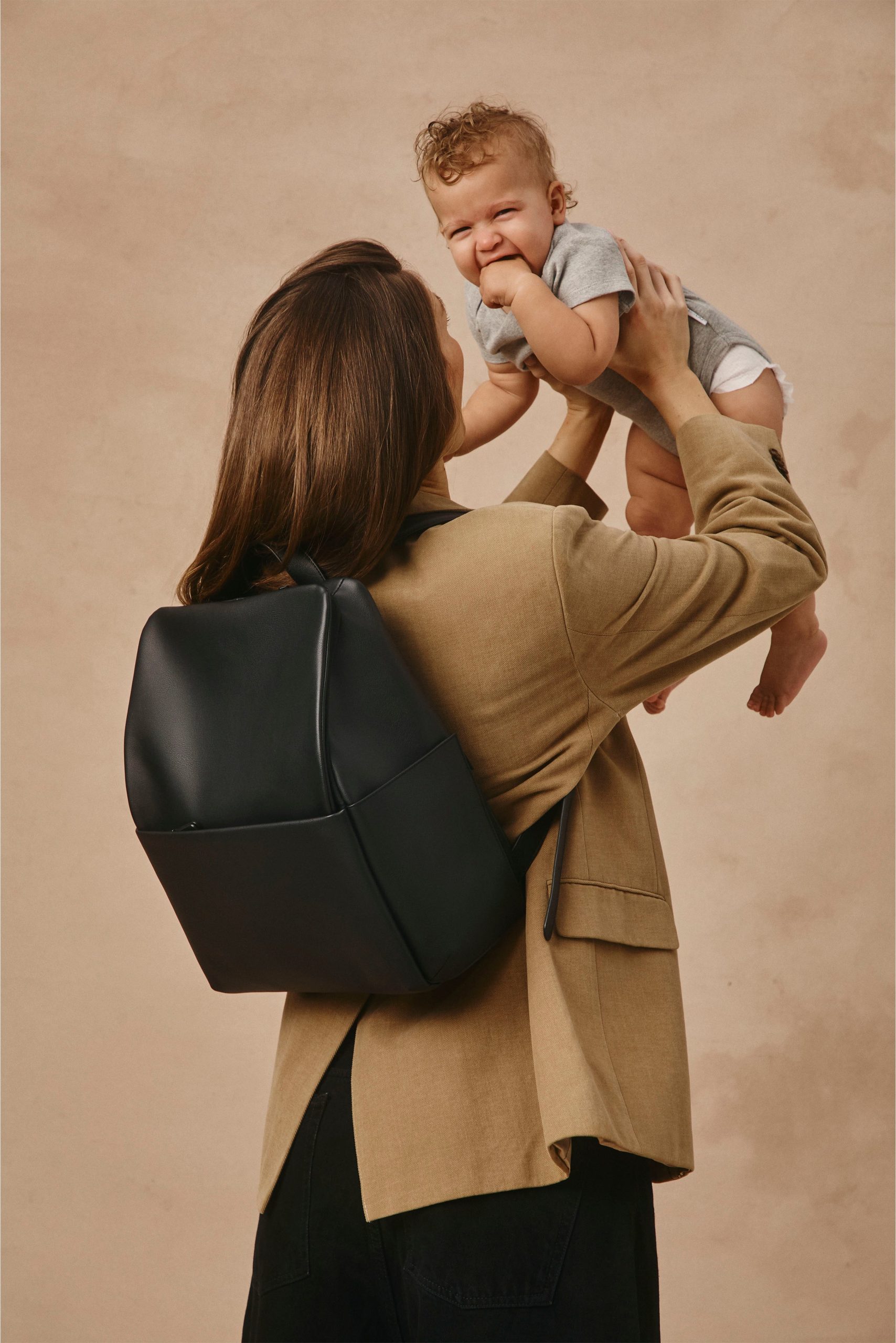 The Everyday Diaper Backpack in Black Vegan Leather - Image 4