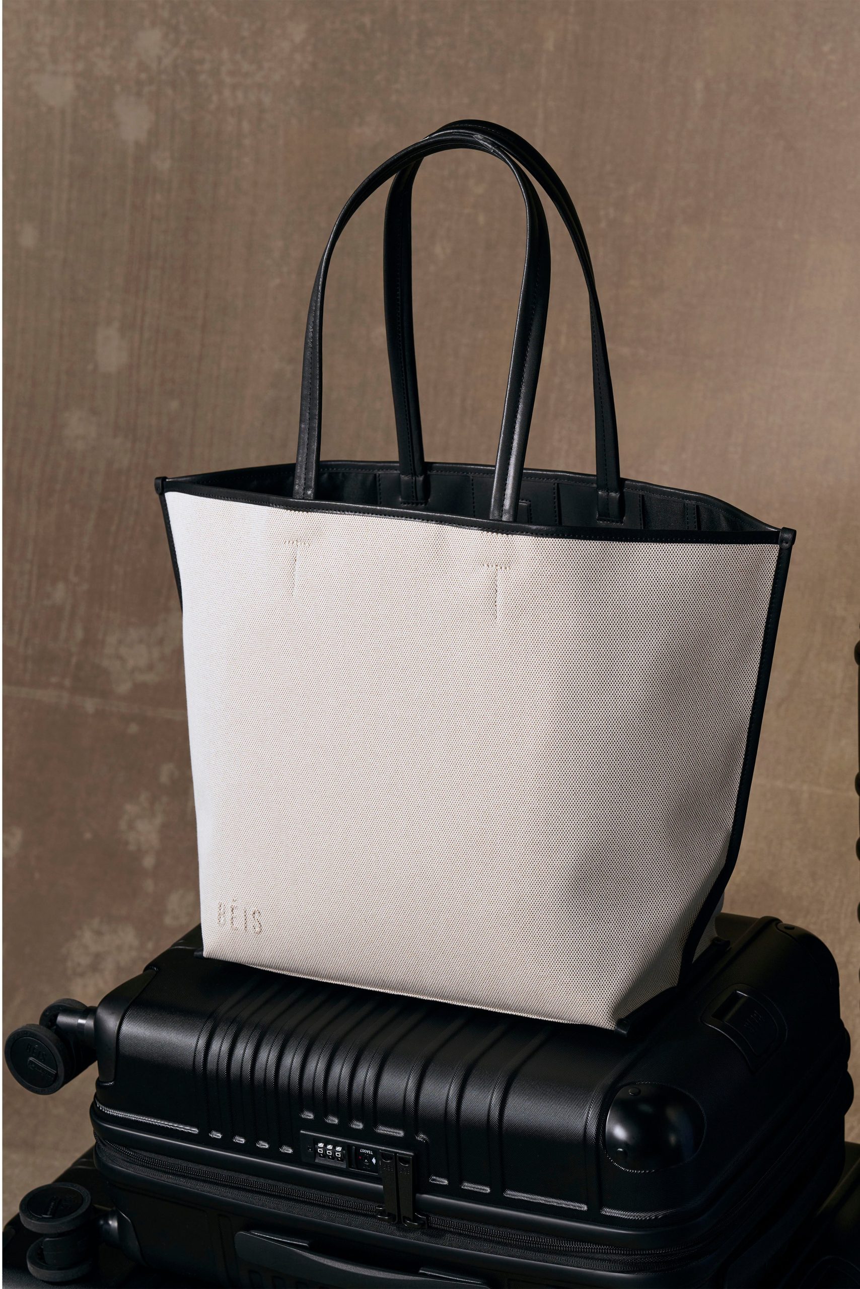 The Canvas and Leather Tote in Black - Image 4