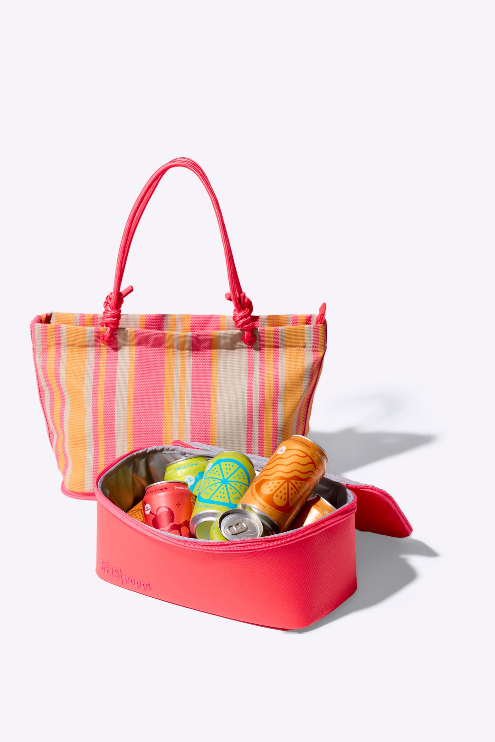 BÉIS x poppi The Cooler Tote in Juicy Stripe - Image 5